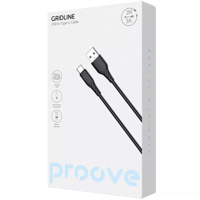 Кабель  GridLine USB to Type-C 3A (1m) (white) 63606 Proove
