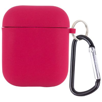 Силіконовий футляр з мікрофіброю для навушників Airpods 1/2 (Червоний / Rose Red) 39442 Чохли на навушники