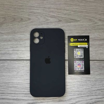 Чохол Silicone Case Square Full Camera Protective (AA) для Apple iPhone 11 (6.1) (Сірий / Dark Gray) 00040234 Чехол