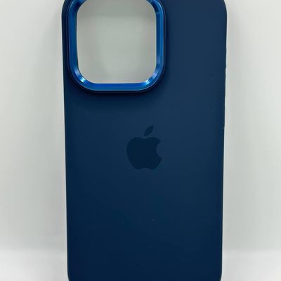 Чохол Silicone case Full (Metal Frame and Buttons) Square side for iPhone 11 Midnight blue