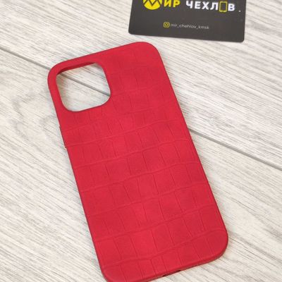 Чохол IPhone 12 Pro Max Leather Croc Case red 73214 Китай