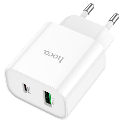 МЗП  N52 Monsoon PD20W+QC3.0 (1USB-A/1C) + кабель Type-C to Type-C (White) 00076860 Hoco