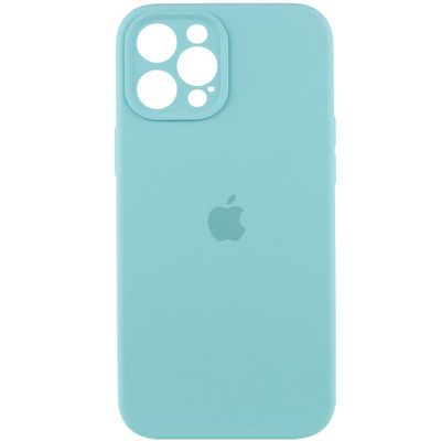 Чохол Silicone Case Full Camera Protective (AA) для Apple iPhone 12 Pro Max (6.7) (Бірюзовий / Marine Green)* Чехол