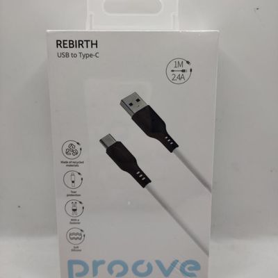 Кабель  Rebirth USB to Type-C 3A (1m) (black/white) 55766 Proove