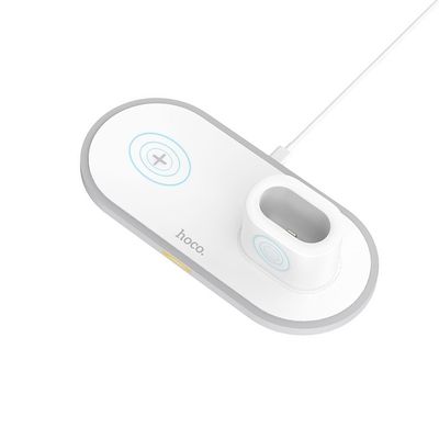 Безпровідна зарядка hoco CW21 3in1 white Hoco
