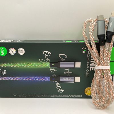 Дата кабель  U112 Shine Type-C to Type-C 60W (1m) (Gray) 69082 Hoco