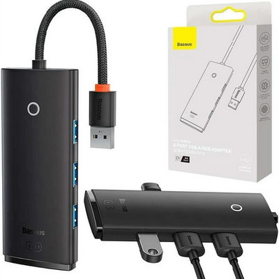 USB-Хаб  Lite Series 4-in-1  (USB-A to USB 3.0*4) (1m) (black) 38666 38666 Baseus