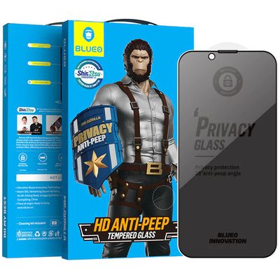 Захисне 2.5D скло Blueo Full Cover Anti-Peep для Apple iPhone 13 Pro / 13 / 14 (6.1) (Чорний) 57428