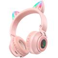 Bluetooth навушники BOROFONE BO18 Cat ear (Рожевий) 57055 Borofone
