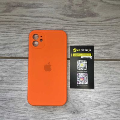 Silicone Case Square Full Camera Protective (AA) для Apple iPhone 11 (6.1) (Оранжевый / Bright Orange) 40234 40234* Чехол