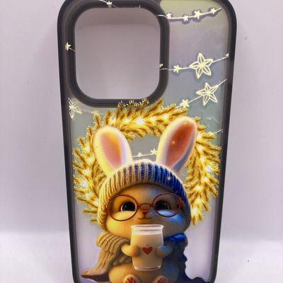 Чохол WAVE Snowy animals Matte Gradient (Nprint) iPhone 14 Pro (rabbit (black)) 1328 1328* 1328 Чехол