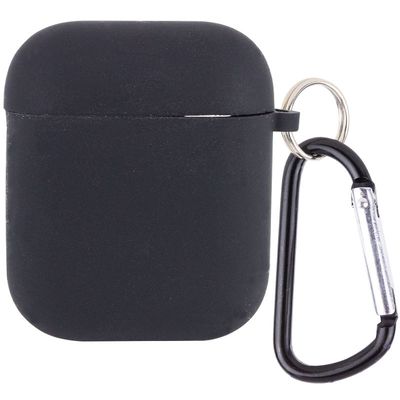Силіконовий футляр з мікрофіброю для навушників Airpods 1/2 (Чорний / Black) 39442 Чохли на навушники