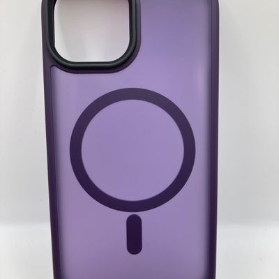 TPU+PC чохол Metal Buttons with MagSafe Colorful для Apple iPhone 15 (6.1) (Темно-фіолетовий) 65601 65601 Чехол