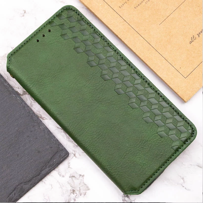 Шкіряний чохол-книжка GETMAN Cubic (PU) для Xiaomi Redmi Note 14 4G (Europe version) (Зелений) 00077935