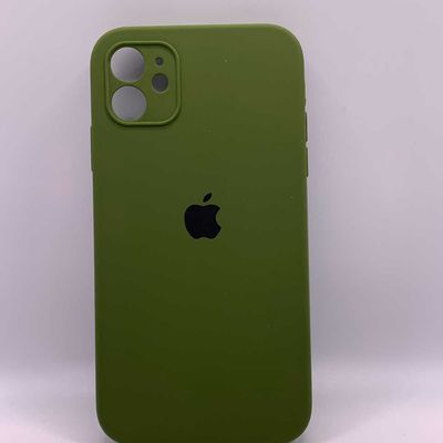 Чохол Silicone Case Square Full Camera Protective (AA) для Apple iPhone 11 (6.1) (Зелений / Dark Olive) 00040234 Чехол