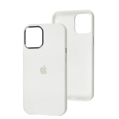 Чохол Silicone case Full (Metal Frame and Buttons) for iPhone 13 Pro White