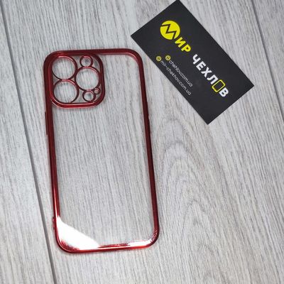 Чохол IPhone 13 Pro прозоре  с окантовкой red 77009 Китай