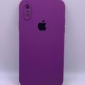 Чохол Silicone Case Square Full Camera Protective (AA) для Apple iPhone XS / X (5.8) (Фіолетовий / Grape) 40231* Чехол