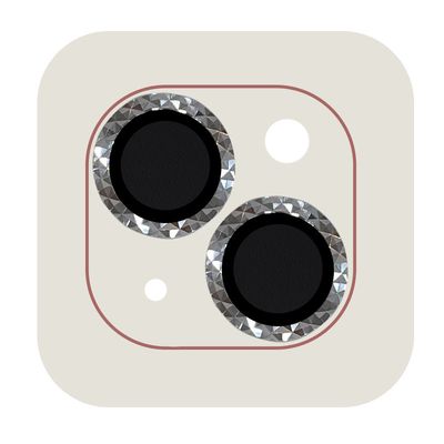 Захисне скло Metal Shine на камеру (в упак.) для Apple iPhone 15 (6.1) / 15 Plus (6.7) (Срібний / Silver) 65695 Стекло