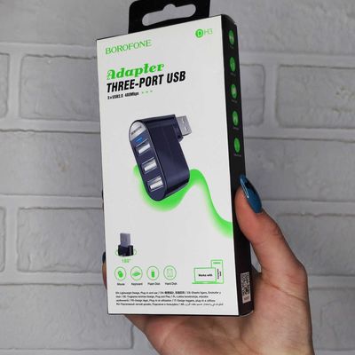 Переходник HUB  DH3 three-port USB splitter (Черный) 56870 56870 Borofone
