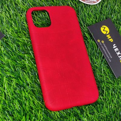 Чохол Iphone 11 Leather Croc Case red Китай