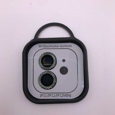 Захисне скло Metal Shine на камеру (в упак.) для Apple iPhone 12 / 12 mini / 11 (Салатовий / Green) 62927 Стекло