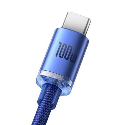 Кабель  Crystal Shine Series Fast Charging Type-C 100W (1.2m) (blue) 35104 Baseus