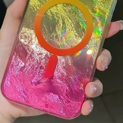 Чохол TPU Shiny Mountain (MagFit) для Apple iPhone 14 Pro Max (6.7) (Yellow / Pink) 00077651 00077651* Чехол