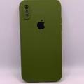Чохол Silicone Case Square Full Camera Protective (AA) для Apple iPhone XS / X (5.8) (Зелений / Dark Olive) 40231 40231 Чехол