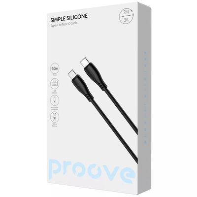 Кабель  Simple Silicone Type-C to Type-C 60W (2m) (black) 63614 Proove