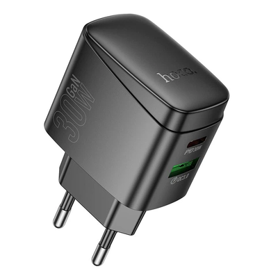 Адаптер мережевий HOCO Bright charger CS61A |1USB/1Type-C, 30W/3A| (black) 000011129