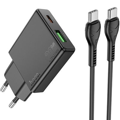 МЗП  N38 Delgado PD20W+QC3.0 + Type-C to Type-C (Black) 68363 Hoco