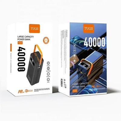 УМБ Power Bank WUW-TUGII Y104 40000mAh PD22,5W з кабелями Type-C.,IP, Micro,USB (Чорний) 62399 Wuw