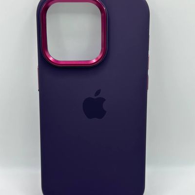 Чохол Silicone case Full (Metal Frame and Buttons) for iPhone 14 Pro Elderberry