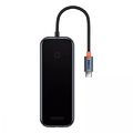 Type-C-Хаб  AcmeJoy 5-Port Type-C HUB (Type-C to 2xUSB3.0 + USB2.0 + Type-C PD&Data + RJ45) (dark gray) 42536 Baseus