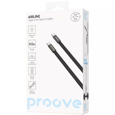 Кабель  AirLine Type-C to Type-C 60W (1m) (black) 67135 Proove