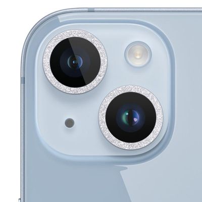 Захисне скло Metal Sparkles на камеру (в упак.) для Apple iPhone 15 (6.1) / 15 Plus (6.7) (Срібний / Silver) 65698