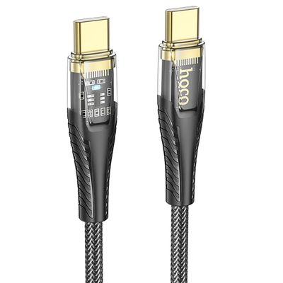 Дата кабель  U121 Gold standart Transparent Discovery Edition Type-C to Type-C 60W (1.2m) (Black) 00071182 Hoco
