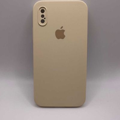 Чохол Silicone Case Square Full Camera Protective (AA) для Apple iPhone XS (5.8) (Бежевый / Antigue White) 40231* Чехол