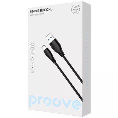 Кабель  Simple Silicone USB to Type-C 3A (2m) (black) 63612 Proove