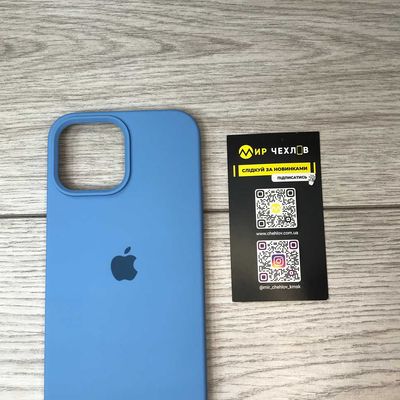Silicone Case Full Protective (AA) для Apple iPhone 13 Pro Max (6.7) (Голубой / Cornflower) 49840* 49840* 49840 Чехол