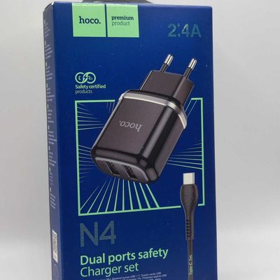 МЗП  N4 Aspiring + Cable (Type-C) 2.4A 2USB (black) 30775 30775 Hoco