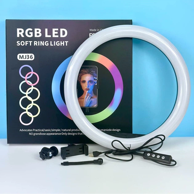 Товар з уцінкою Кільцева світлодіодна Led Лампа 36см MJ36 RGB 14 із затискачем для телефону дефект