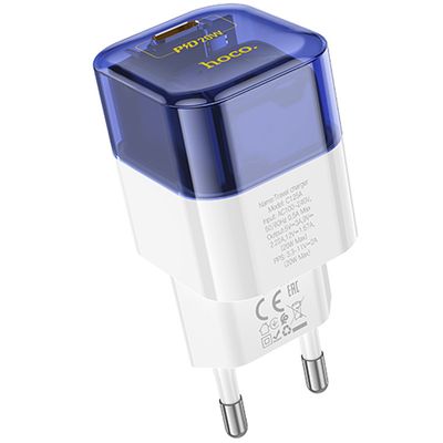 Мережевий адаптер  C125A Transparent tribute PD20W (Чорний) 44022 Hoco