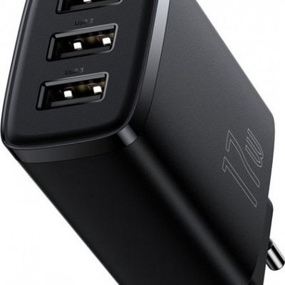 СЗУ  Compact 17W (3 USB) (black) 36717 * 36717 Baseus
