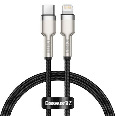 Кабель  Cafule Metal Type-C to Lightning PD 20W (1m) (black) 31103 Baseus