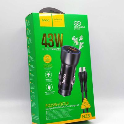 АЗП  NZ8 PD43W + QC3.0 + Type-C to Lightning (Коричневий) 62731 Hoco