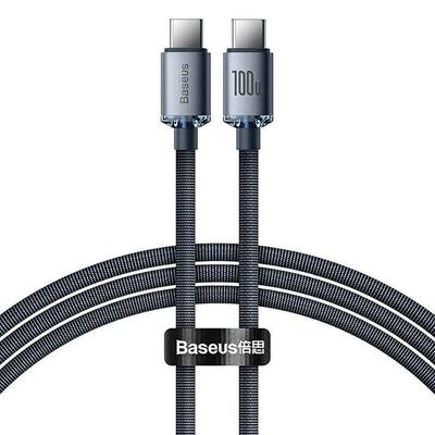Кабель  Crystal Shine Series Fast Charging Type-C to Type-C 100W (1.2m) (black) 35107 Baseus