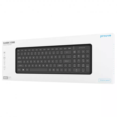 Бездротова клавіатура  Classic Code (UkraineLayout) (black) 58989 Proove
