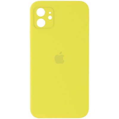 Чохол Silicone Case Square Full Camera Protective (AA) для Apple iPhone 11 (6.1) (Жовтий / Bright Yellow) 40234 40234* Чехол